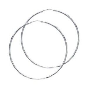 14k Solid White or yellow Gold Hoop Earrings1.5"